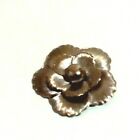 Vintage Silver Plated Flower Shaped 1 3/4" Brooch Dress Clip Style