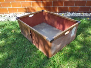 DDR VEB Large Storage Box Wood and Cardboard Vintage 52x73x27 cm - Picture 1 of 5