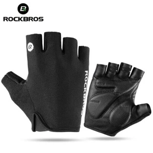 ROCKBROS Cycling Non-slip Fingerless Gloves Sports Bike Summer Shockproof Gloves - Picture 1 of 8