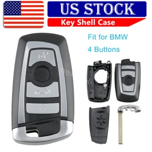 Key Shell Case Fob Remote for BMW CAS4 F10 F20 F30 F40 1 3 5 7 Series 4 Buttons - Picture 1 of 9