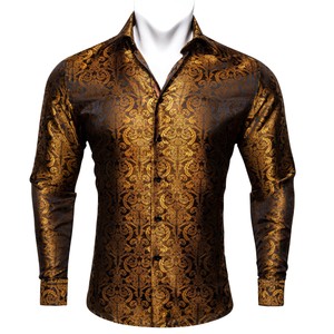 Satin Gold Dress Shirts for Men for 