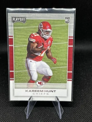 KAREEM HUNT ROOKIE CARD 2017 Playoff Football RC KC Chiefs CLEVELAND BROWNS! - Image 1 of 2