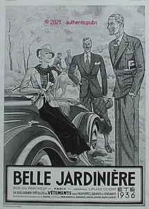 PUBLICITE BELLE JARDINIERE VETEMENTS HOMME FEMME SIGNE GUY SABRAN DE 19365 AD - Picture 1 of 1