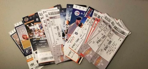 Detroit Tigers Ticket Stubs ** Various Seasons ** Used Hard Copy Cover