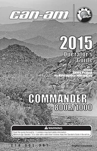 Libro manual del propietario Can Am 2015 Commander 800R & Commander 1000 - Imagen 1 de 12