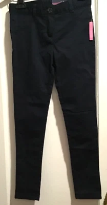 Girl School Uniform Pant NAUTICA Navy Adjustable Waist Flat Front Sz 8 NWT - Image 1 of 4