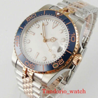 Reloj automático Miyota PT5000 esfera blanca estéril 40 mm cristal de zafiro Jubilee Foto 1 de 4