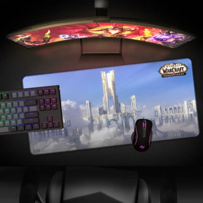 World of Warcraft Shadowlands Bastion Mouse Pad White XL Desk Mat WoW Mousepad - Image 1 of 4