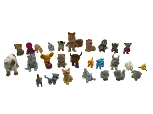Cats Dogs Animals Figures Plastic Some Flocked Mixed Bundle X 27 - Picture 1 of 22