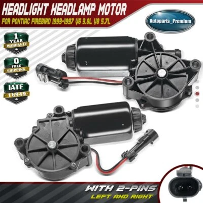 Motor de farol para Pontiac Firebird 1993-1997 motorista passageiro lateral conjunto de 2 - Imagem 1 de 4