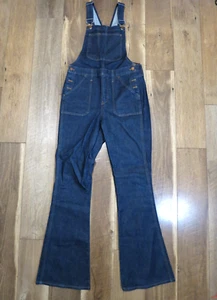 Madewell E3383 Women's Dark Washed indigo Flea Market Flare Denim Overall Sz M - Picture 1 of 12