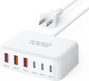 Bloc Chargeur USB C, 100W 6 Ports PD USB C et QC USB un Bloc Chargeur Mural Cube, - Photo 1 sur 11