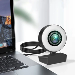 Webcam 1080P Mini Camera Full HD Webcam With Ring Fill Light Microphone USB Live - Afbeelding 1 van 10
