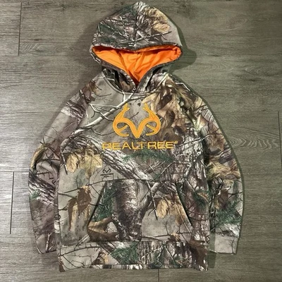Sudadera con Capucha Y2K Realtree Logo Naranja Para Hombre Talla XS Realtree Camuflaje Pullover  Foto 1 de 4
