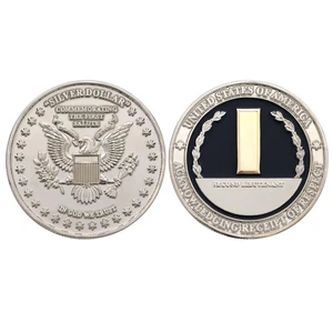 US Army - USAF - USMC Secondo Tenente Primo Saluto Challenge Coin CC-1949 - Foto 1 di 1