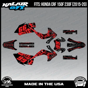 Graphics Kit for HONDA CRF150F CRF230F (2015-2020) Revolt - Red - Picture 1 of 4