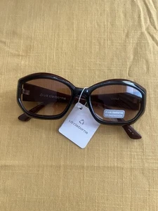 Gafas de sol Liz Claiborne marrón de gran tamaño protección UV para mujer nuevas sin estuche - Imagen 1 de 7