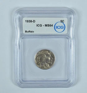 1938-D Indian Head Buffalo Nickel MS64 ICG *0280 - Picture 1 of 5
