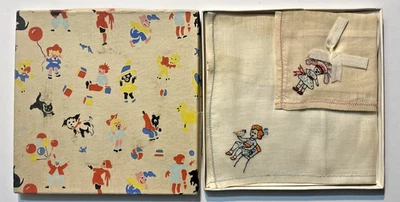 Juego de pañuelos de lino para niños deliciosos años 30 en caja original Playtime Foto 1 de 3