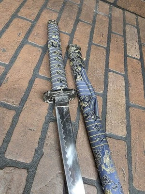 Réplica de espada Katana 38' funda azul Foto 1 de 4