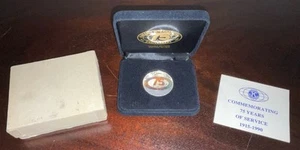 1990 Kiwanis International 75 Year Anniversary Silver 1 Oz Coin TONING W/ Case - Picture 1 of 5