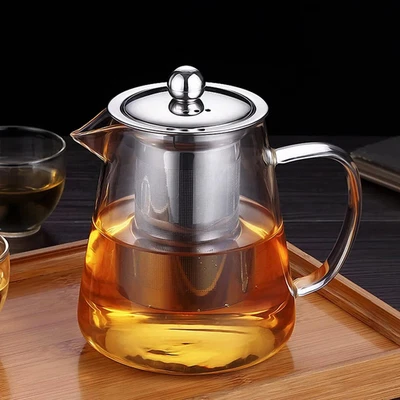 Glass Teapot with Removable Infuser, Stovetop Safe Tea Kettle, Tea Diffuser - Image 1 of 4