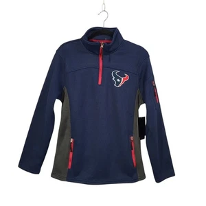 NFL Houston Texans Men’s S 1/4 Zip Pullover Blue Football Waffle Knit NEW - Picture 1 of 16