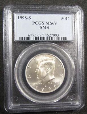 1998-S 50c SMS PCGS MS69. Tougher SMS surfaces. Low mintage.  (1025008) - Image 1 of 2