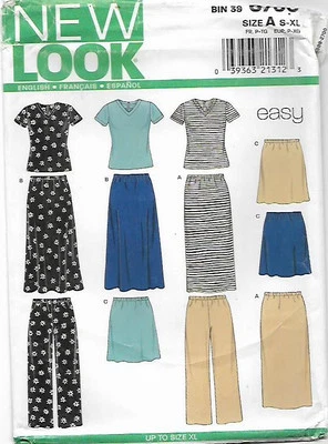 C221 NEW LOOK 6730: TOPS SKIRT & PANTS SIZE 10-24 SEWING PATTERN - Image 1 of 3