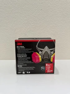 3M Multi-Purpose Reusable Respirator Mask Medium P100 OV/AG Cartridge 6200 NEW - Picture 1 of 3