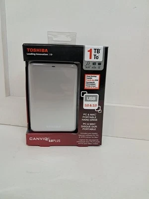 Toshiba Canvio 3.0 PLUS 1TB Portable External Hard Drive USB 3.0 Black Open Box - Image 1 of 4