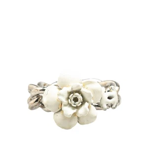 CHANEL Camellia COCO Mark Chain Ring ring Women 【Used】 - Picture 1 of 5