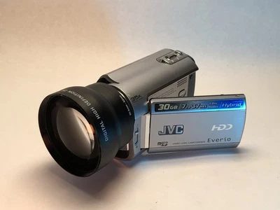 JVC Everio GZ-MG330HU 30GB Camcorder + Battery, Charger, 2GB SD, Bag & Tele Lens - Image 1 of 4