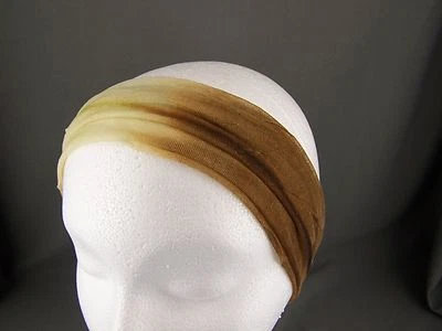 Коричневый галстук краситель шифоновой ткани поцарапанный эластичный платок обруч для волос 3 в 1 бандана - Изображение 1 из 4