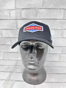 Happy Dad Hat Adult Black Mesh Snap Back Adjustable Trucker Red Logo New - Picture 1 of 6