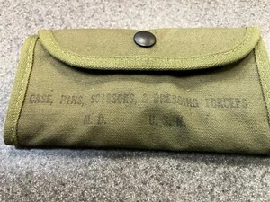 WW2 MEDICAL US NAVY MD POCKET CASE Marked Scissors Forceps Pins New Unissued - Picture 1 of 6