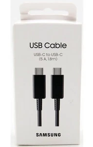 Samsung Type-C to Type-C 1.8m Cable (5A) Black EP-DX510JBEGUS In Retail Box - Picture 1 of 2