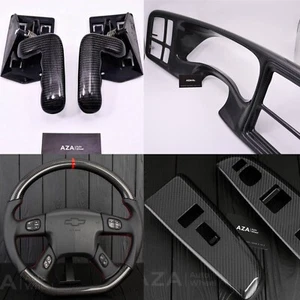 Kit lunette de direction fibre de carbone GMC Sierra Chevrolet Silverado 2003-2007 - Photo 1/5