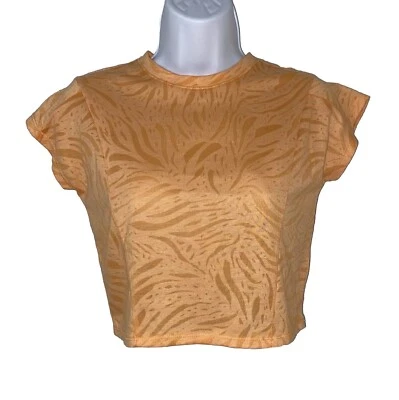 TOP RECORTADO NARANJA AJUSTADO ATLÉTICO IDEOLOGÍA NUEVO SIN ETIQUETAS TALLA-S Foto 1 de 4