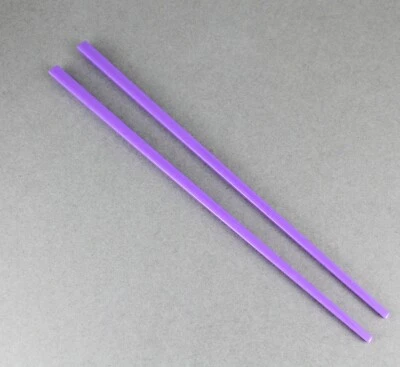Purple plastic set pack of 2 hair chop sticks accessory picks pins 7.5" long - Image 1 of 4
