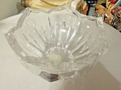 GORHAM 24% GENUINE HAND CUT LEAD CRYSTAL FLOWER PATTERN RING BOWL DISH CIRCULAR - Image 1 of 4