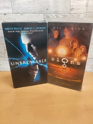 M NIGHT SHYAMALAN HORROR TESTED VHS TAPE LOT~UNBREAKABLE & SIGNS - Image 1 of 4
