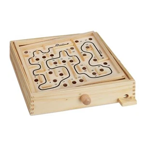 Relaxdays Jeu Labyrinthe en Bois avec 2 Billes Jouet d'adresse équilibre à pa... - Photo 1/8