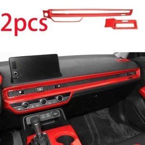 Central Console Instrument Strip Trim For Honda 11th Civic 2022-2023 Gloss Red - Picture 1 of 9