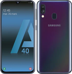 MOBILE SAMSUNG GALAXY A40 64GO NOIR TELEPHONE PORTABLE DEBLOQUE DOUBLE DUAL SIM - Photo 1 sur 2