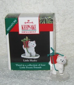 Hallmark Ornament - Little Frosty Friends - Little Husky Miniature - Dated 1990 - Picture 1 of 6