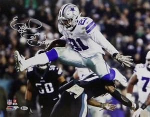 Ezekiel Elliott Signed Cowboys 16x20 PF Photo Jumping Side View- Beckett Auth - Picture 1 of 7