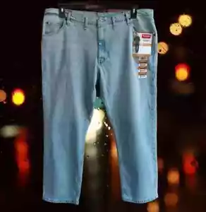 Pantalones de mezclilla para hombre Wrangler calce relajado con flexión azul lavado claro talla 44W x 30L - Imagen 1 de 17