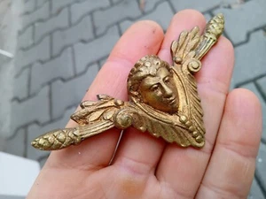 Raro Antiguo Frente Bronce Adorno/Decoración Para Reloj Francés-19 c. - Imagen 1 de 7
