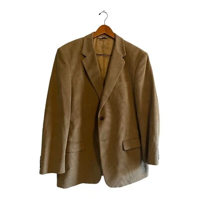 Joseph & Feiss Corduroy Blazer Men's Size 44L Brown Tan 2-Button Single Vented - Image 1 of 4